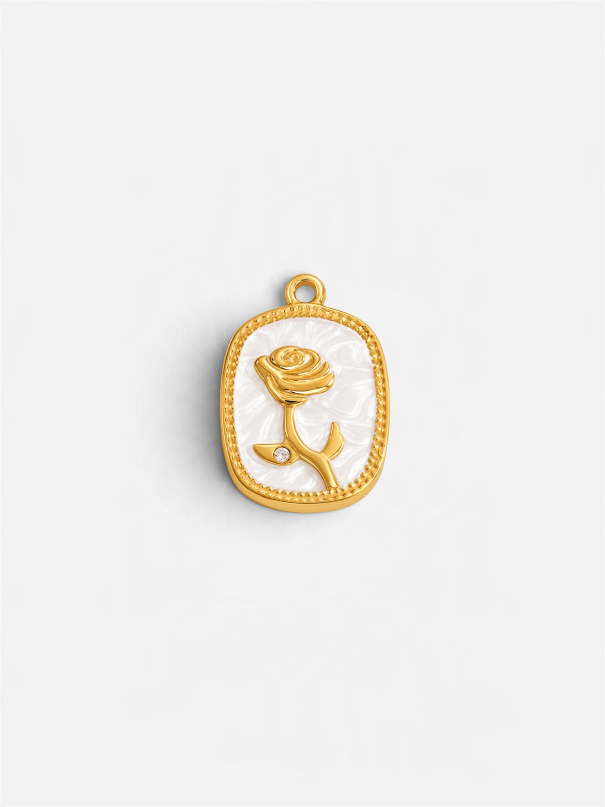 Golden Rose Crystal Charm