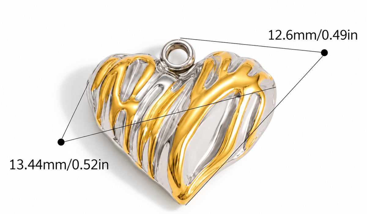 GOLD & SILVER HEART CHARM