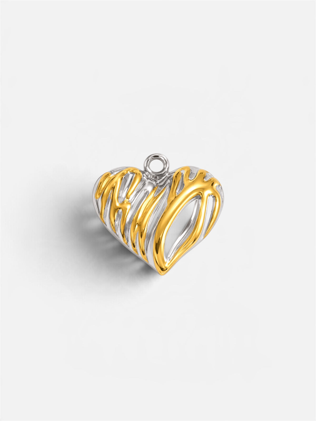GOLD & SILVER HEART CHARM