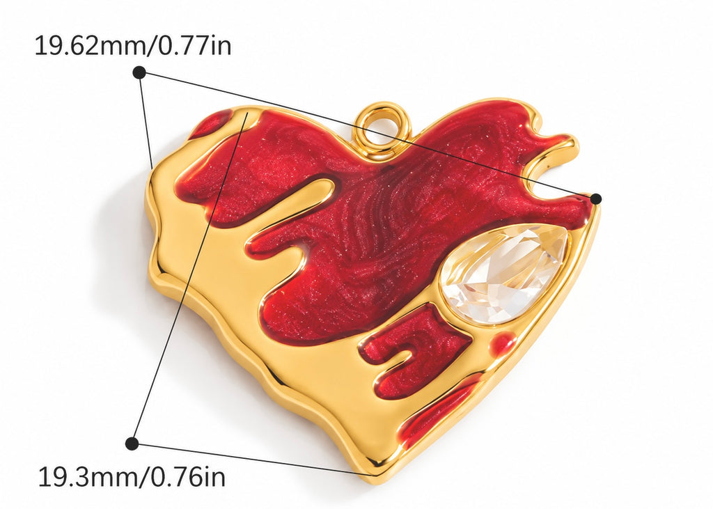 Red Crystal Heart Charm