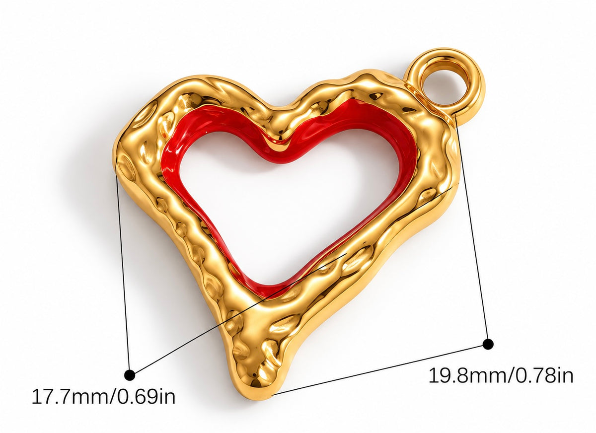 Red Heart Outline Charm