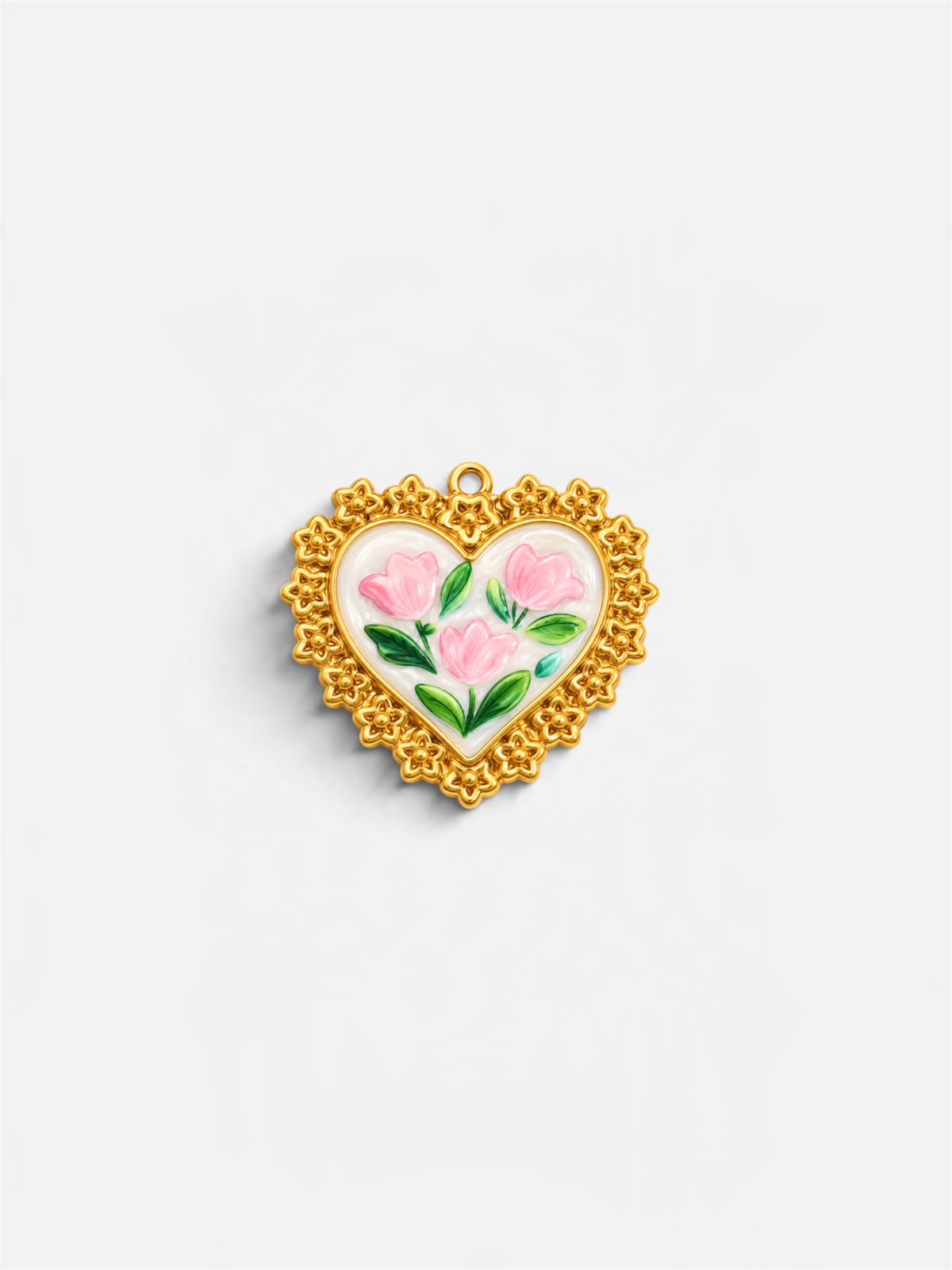 Floral Heart Charm
