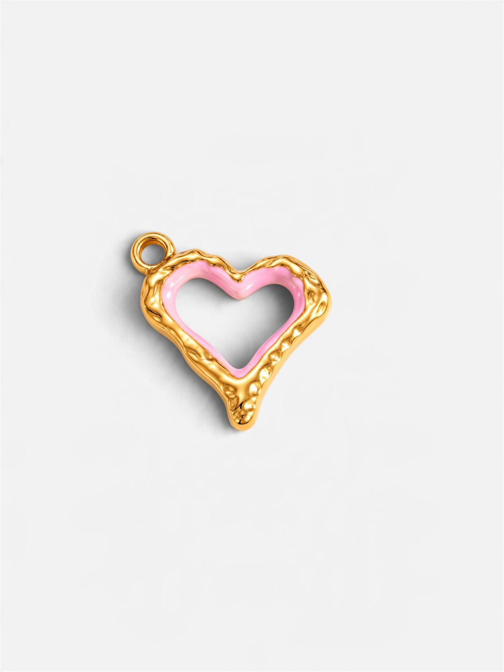 Pink Heart Outline Charm