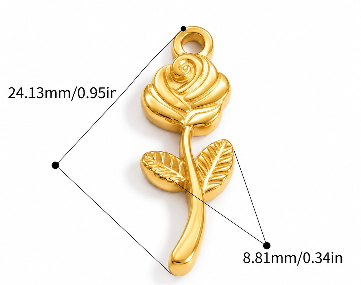 Golden Rose Charm