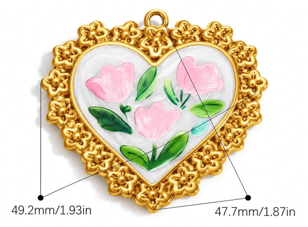 Floral Heart Charm
